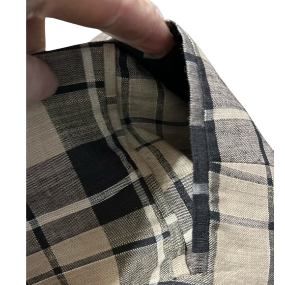 Jones NY Petite Black & Tan Jacket Blazer with Pockets Lined Linen Blend Size 14 - Picture 4 of 7